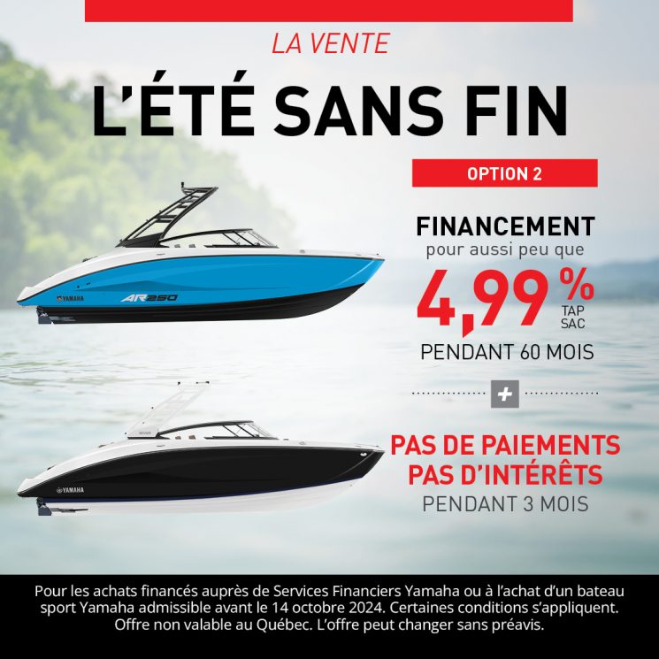 PROMOTION L’ÉTÉ SANS FIN ! – BATEAUX SPORTS – OPTION 2